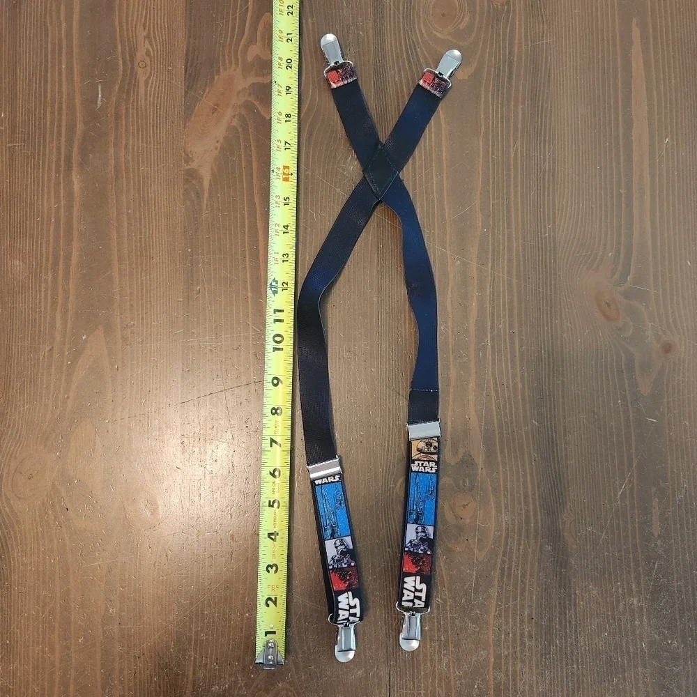 Star Wars Elastic Adjustable Clip-on Kids Suspenders Great Condition Multi-Color